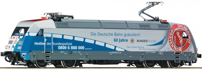 Electric locomotive BR 101 60 years of German Federal Police<br /><a href='images/pictures/Roco/72499.jpg' target='_blank'>Full size image</a>